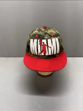 KBETHOS Camo Snapback Hat with Red Brim and White Embroidery